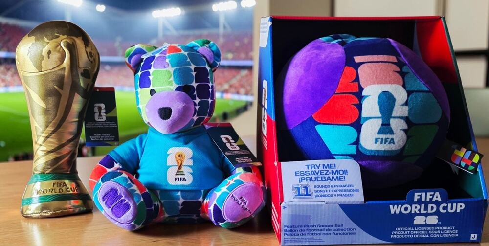 Jazwares FIFA World Cup 2026 Plush Set Talking Ball Bear Trophy Tournament New